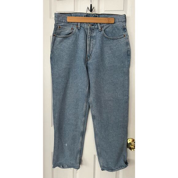 Mens Levis Denim Jeans pants 550  34x27 relaxed fit 100% cotton raw hem - Picture 4 of 6